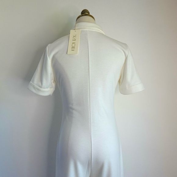 Suzie Kondi The Short Sleeve Stretch Jumpsuit Ivory Size Small NWT - Picture 8 of 16